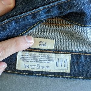 Gap 1969 selvedge buttonfly denim jeans slim 31/32